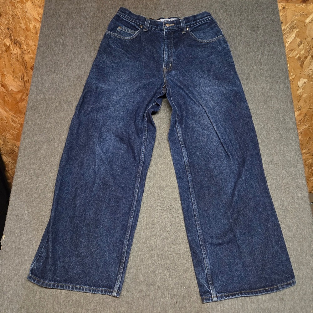 Vintage Anchor Blue Huge Jeans Men 32x30 Blue Wide Leg Baggy Denim Y2K Skate